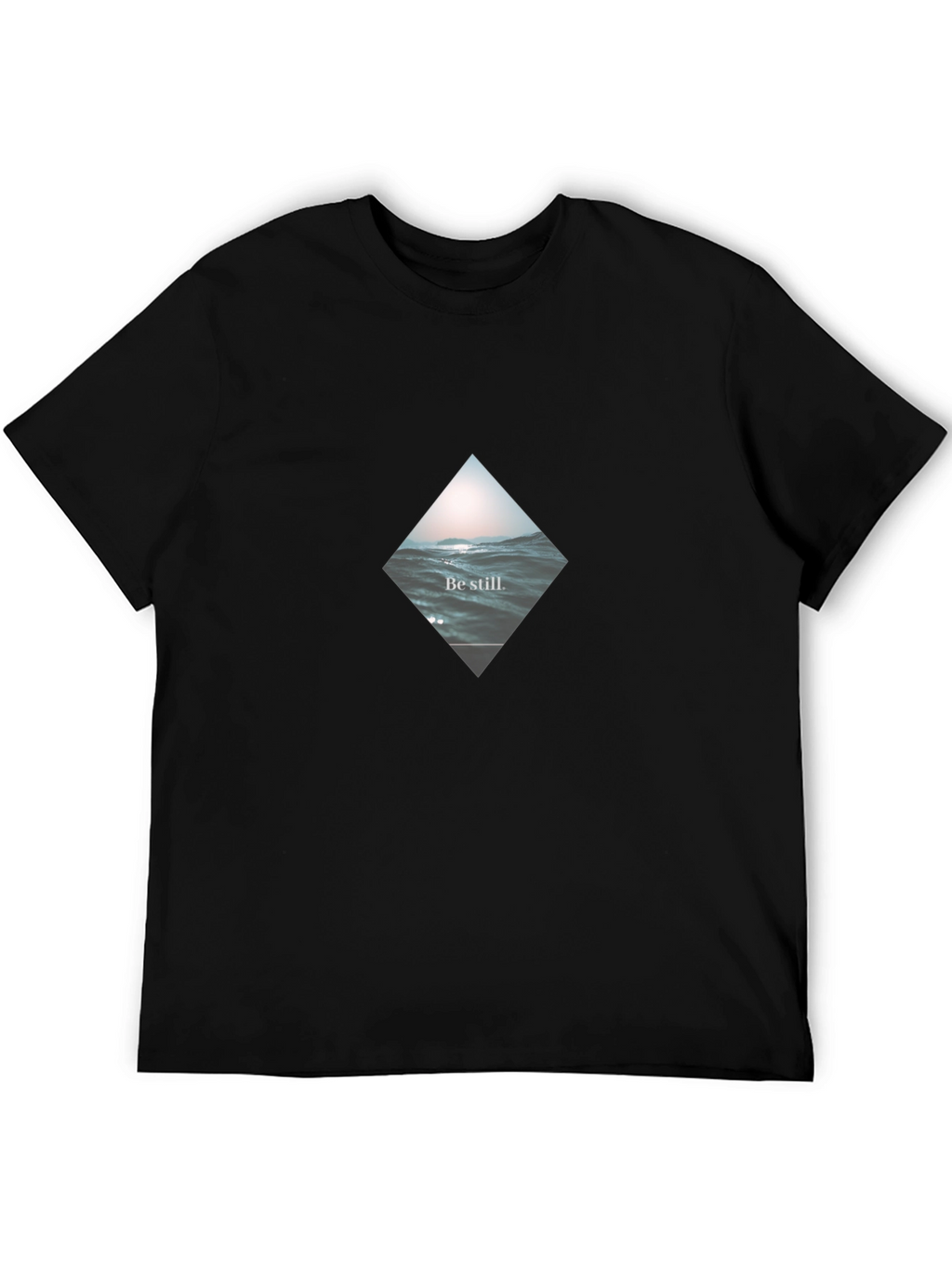 Be Still Wave Graphic Black T-Shirt