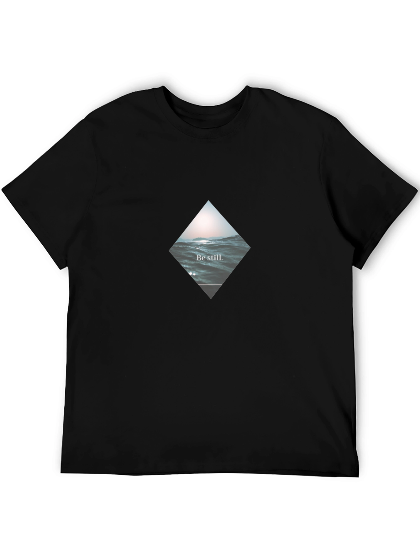 Be Still Wave Graphic Black T-Shirt