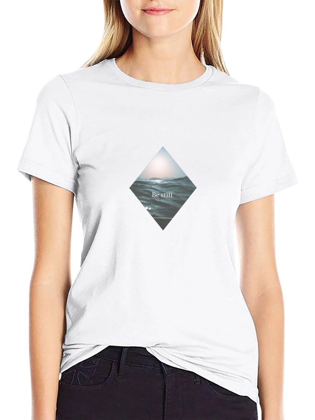 Be Still Wave Graphic Black T-Shirt