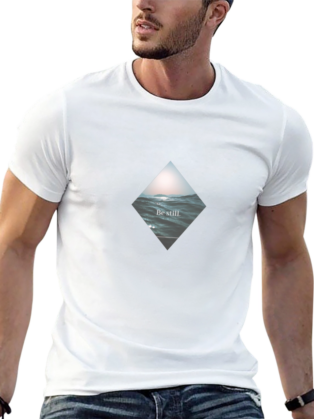 Be Still Wave Graphic Black T-Shirt