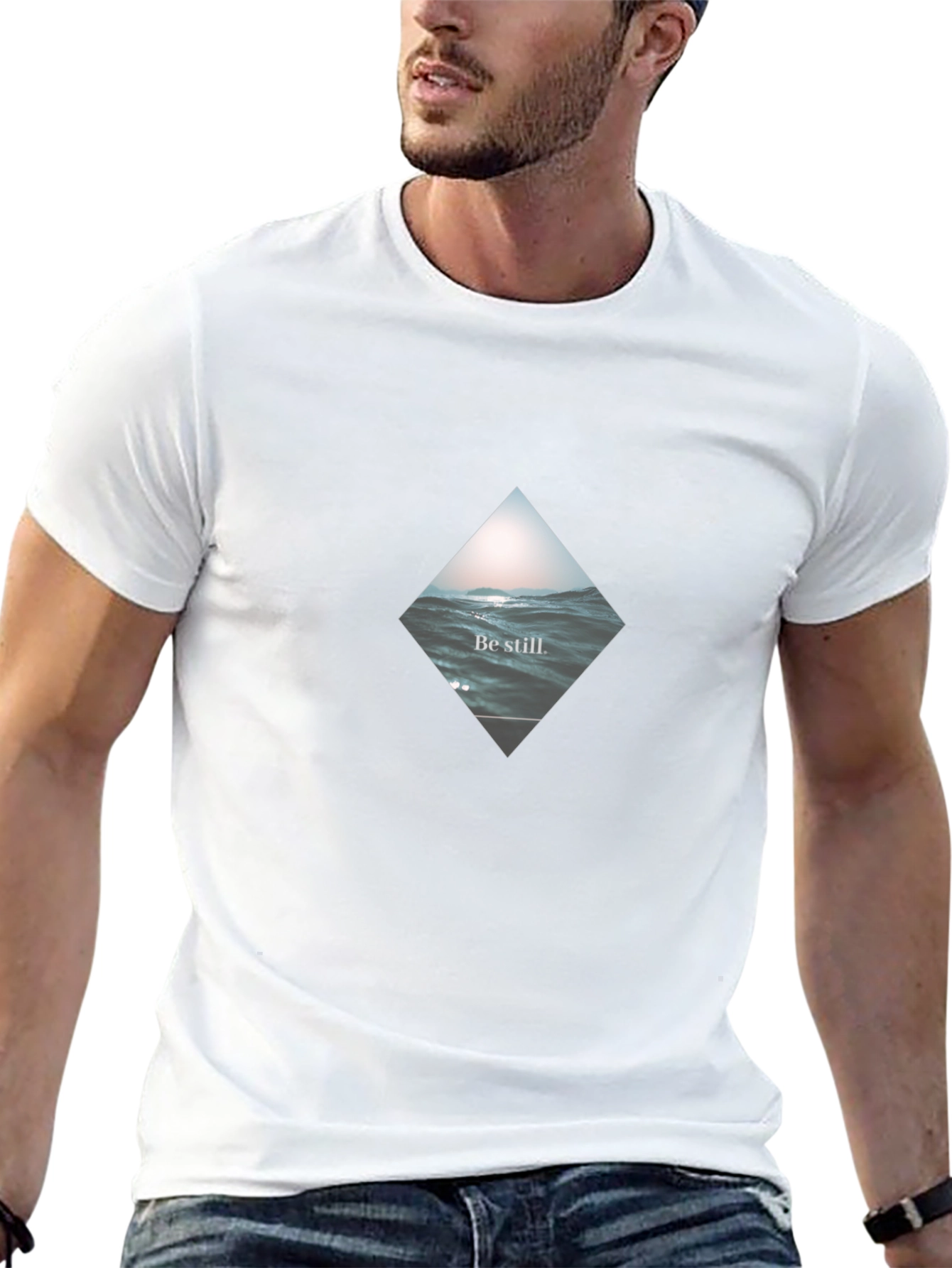 Be Still Wave Graphic Black T-Shirt