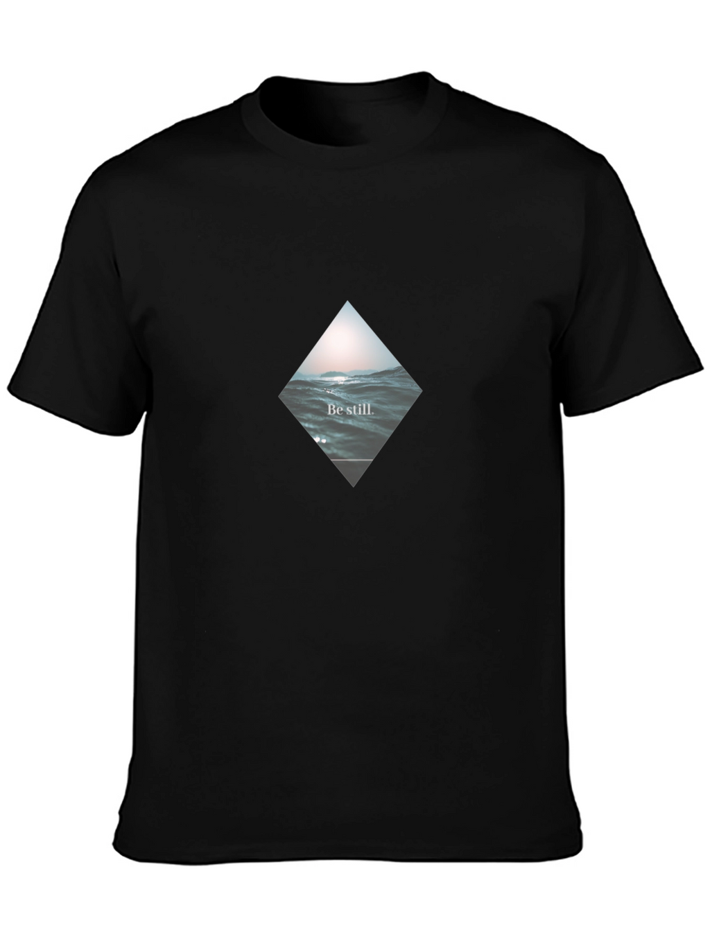 Be Still Wave Graphic Black T-Shirt