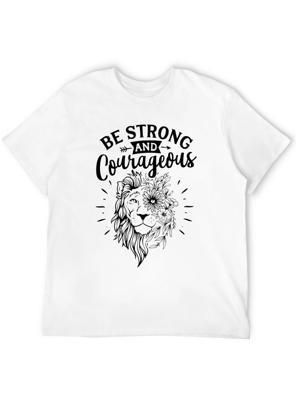 Be Strong Lion Graphic Tee - Black