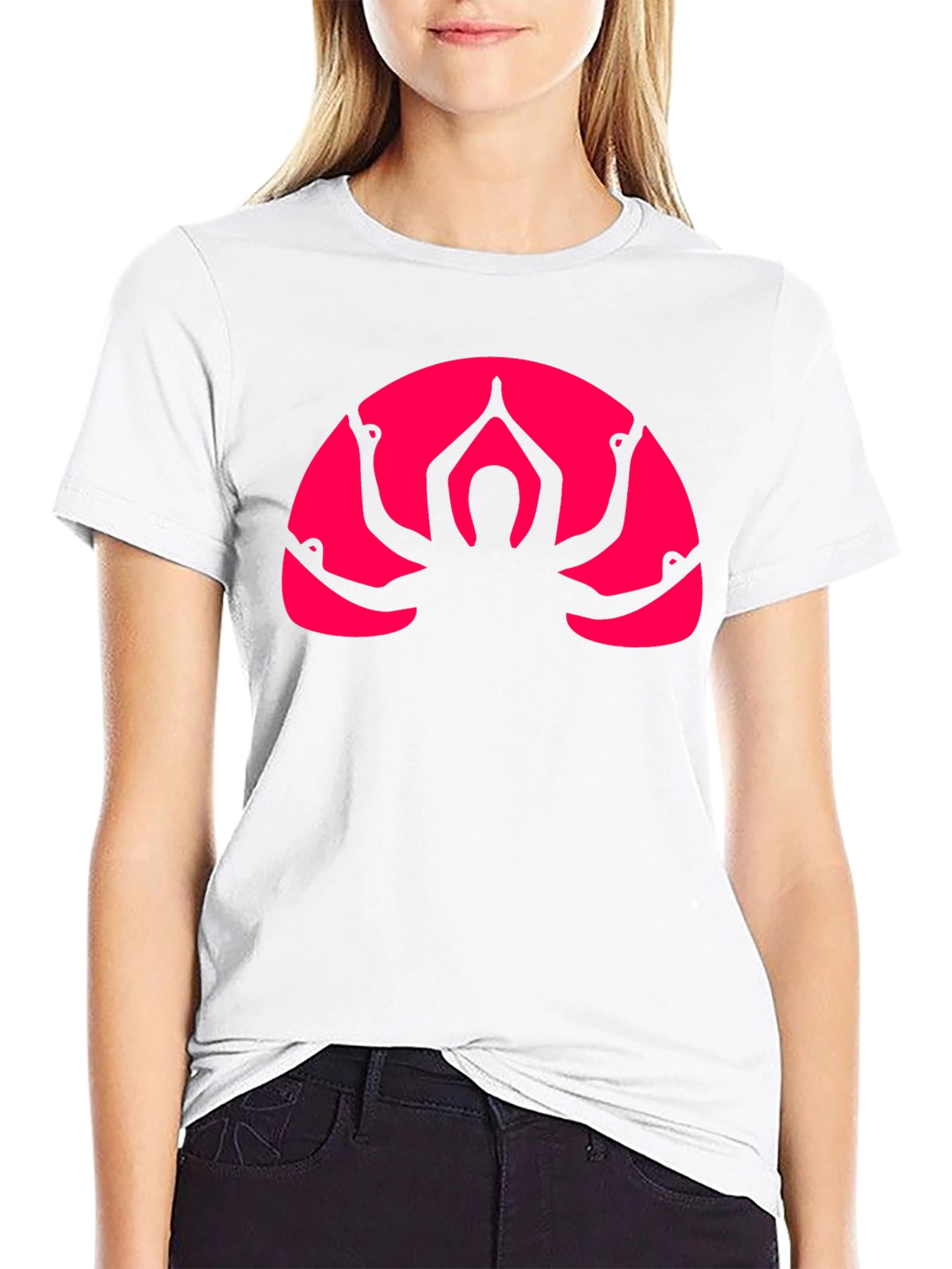 Black T-Shirt with Yoga Multi-Arm Graphic