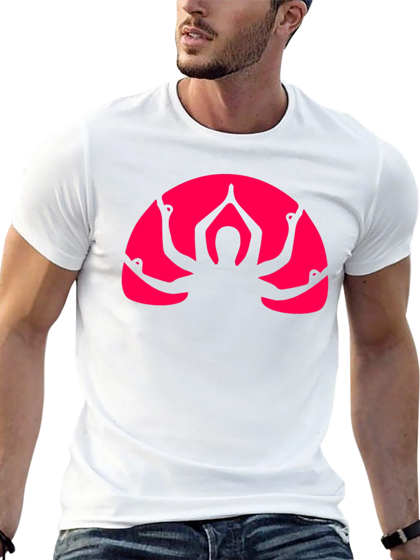 Black T-Shirt with Yoga Multi-Arm Graphic