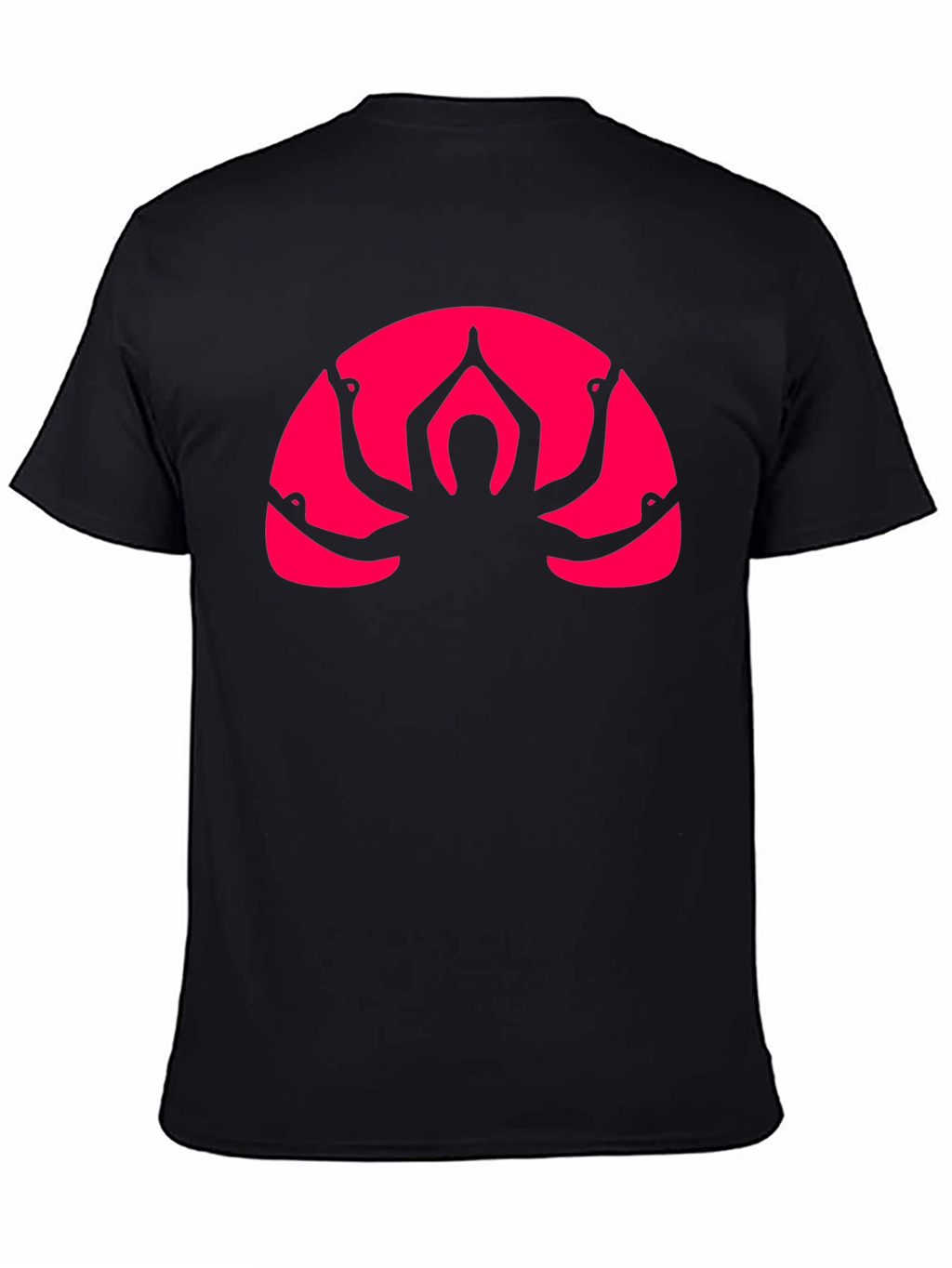 Black T-Shirt with Yoga Multi-Arm Graphic