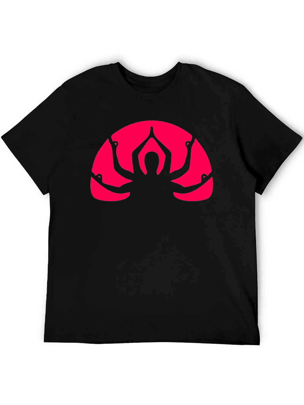 Black T-Shirt with Yoga Multi-Arm Graphic