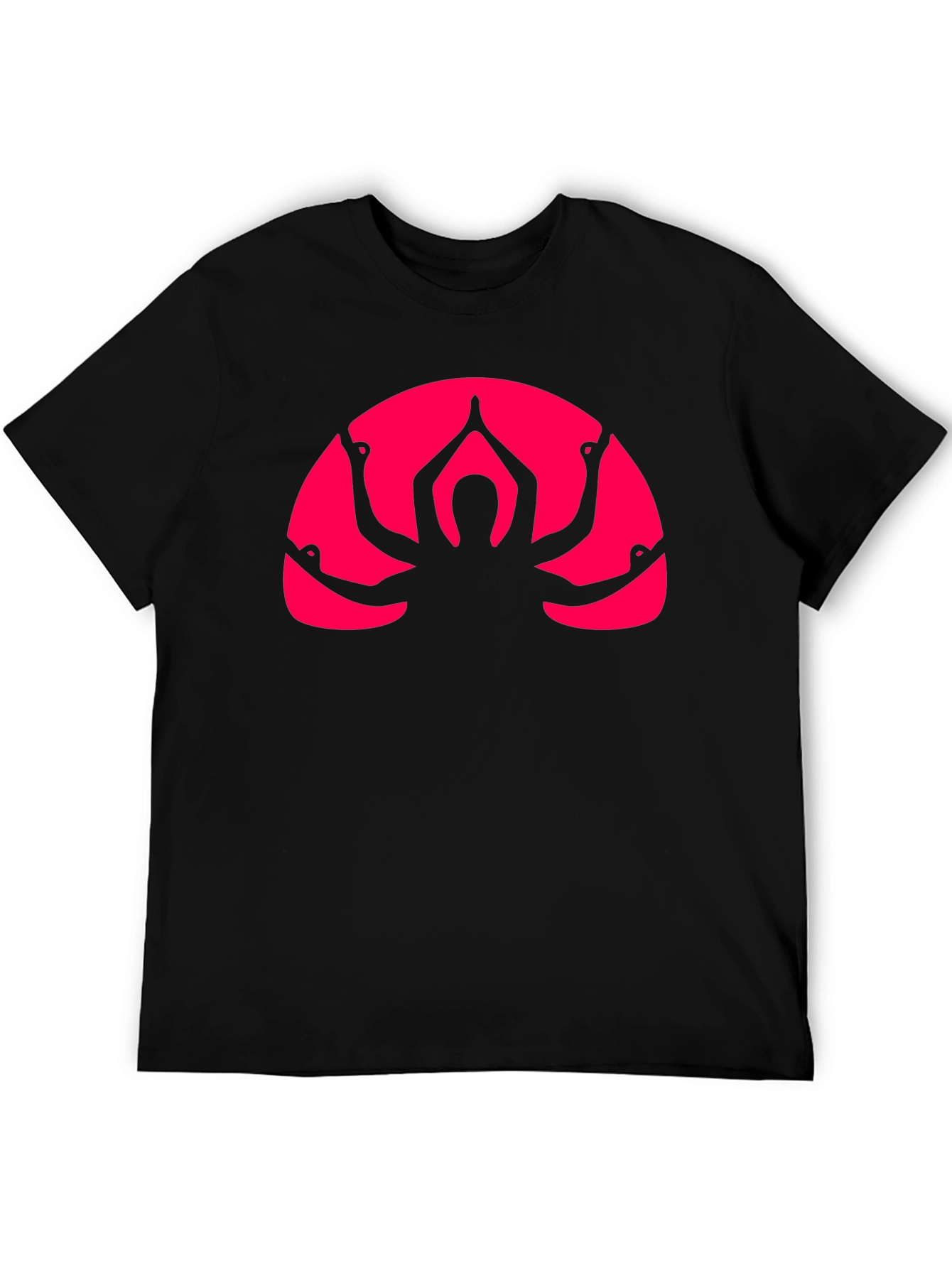 Black T-Shirt with Yoga Multi-Arm Graphic