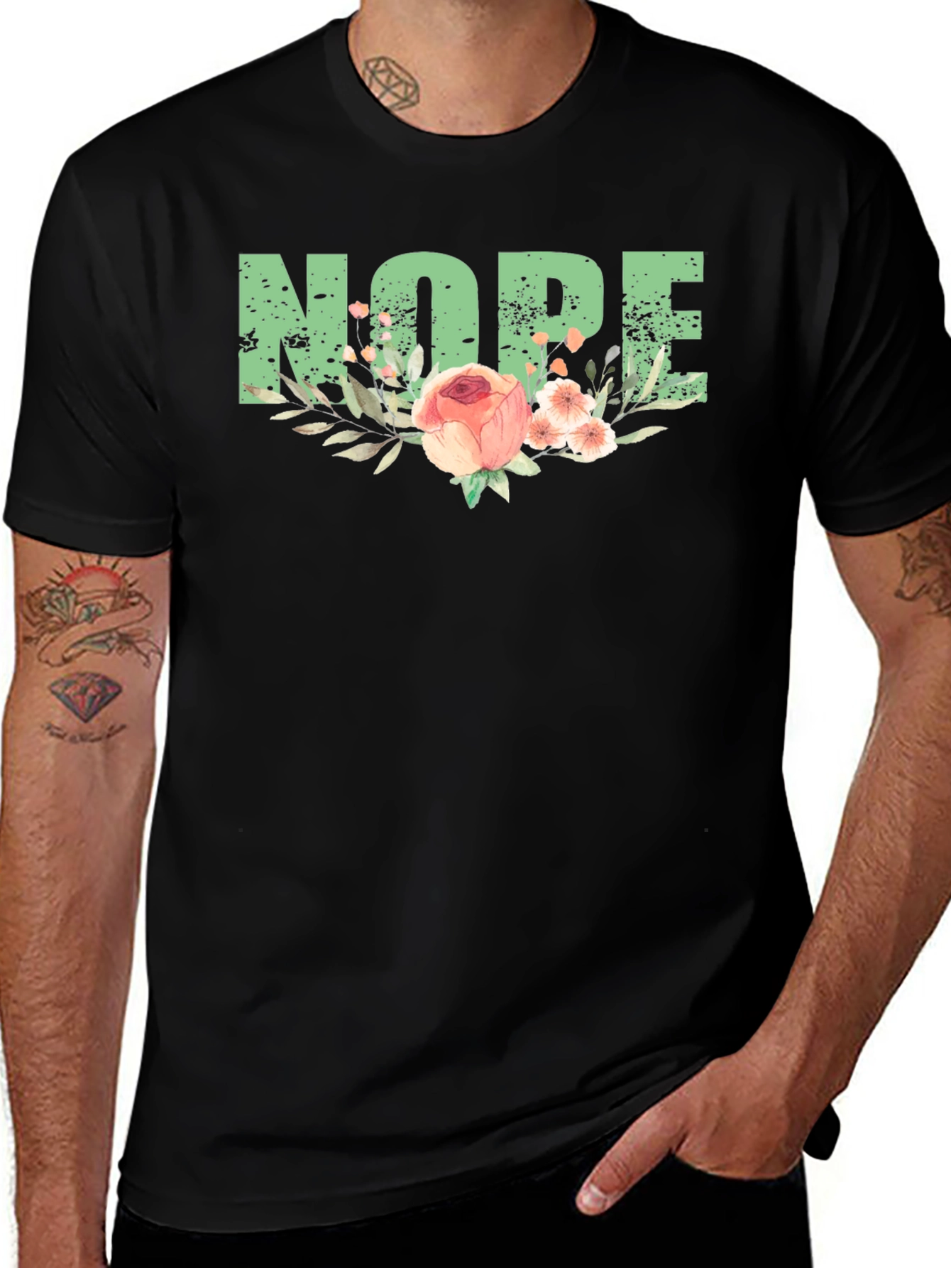 Nope Floral Graphic Tee - Comfy Casual Style