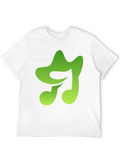 Green Music Note Graphic Black T-Shirt