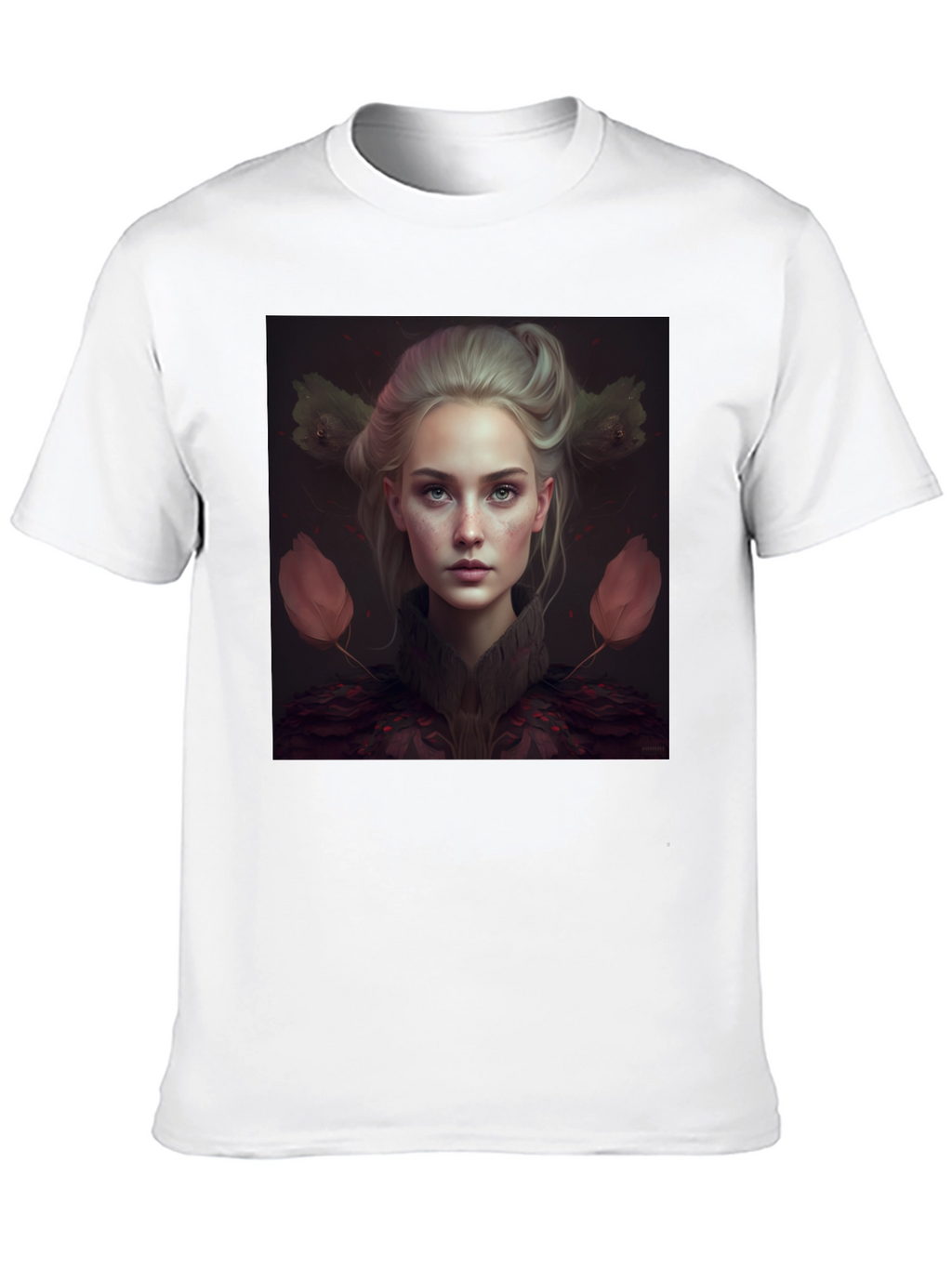 Artistic Portrait Graphic Print Black T-Shirt
