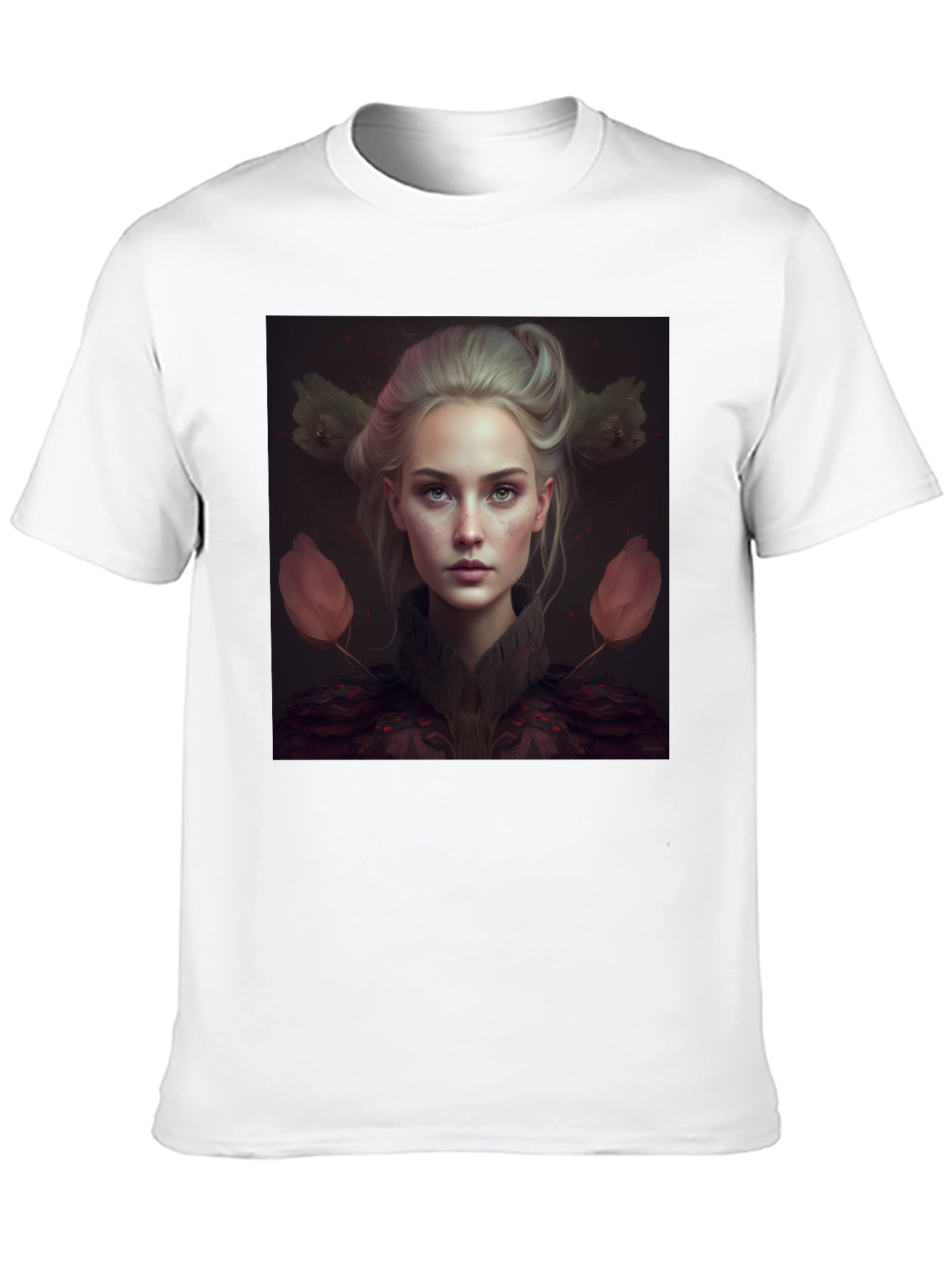 Artistic Portrait Graphic Print Black T-Shirt