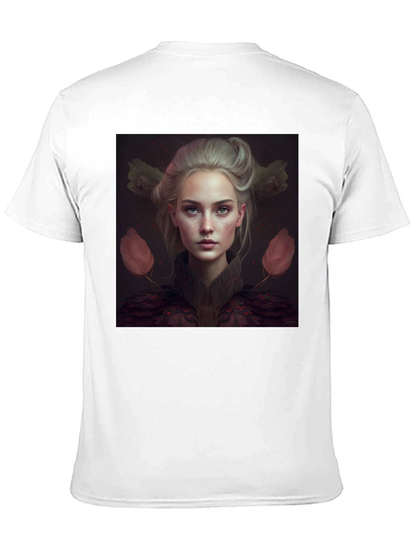 Artistic Portrait Graphic Print Black T-Shirt