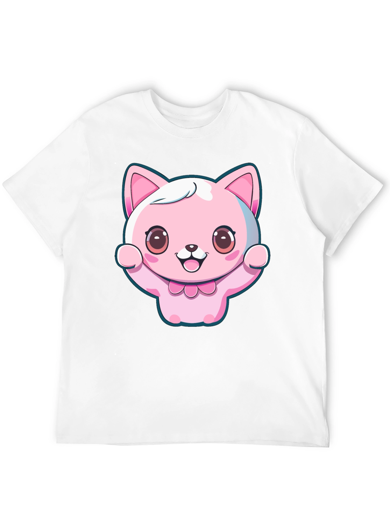 Kawaii Cat Graphic Tee - Cute Cartoon Style