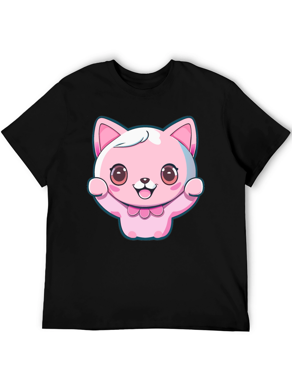 Kawaii Cat Graphic Tee - Cute Cartoon Style