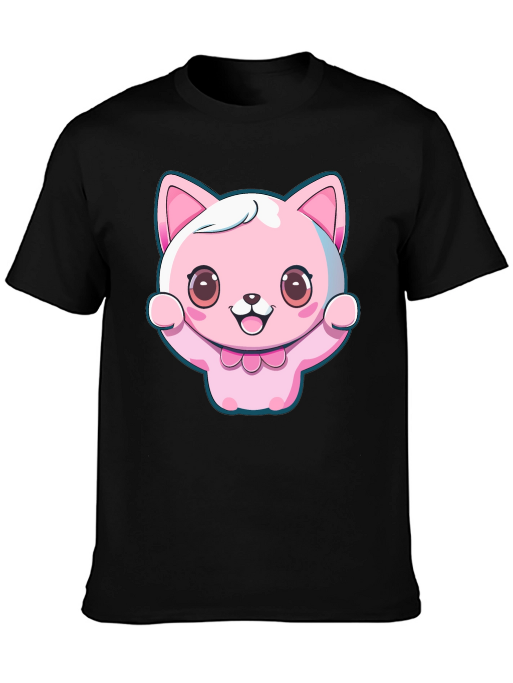 Kawaii Cat Graphic Tee - Cute Cartoon Style