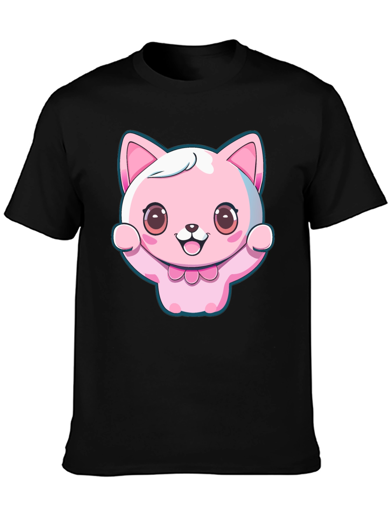 Kawaii Cat Graphic Tee - Cute Cartoon Style