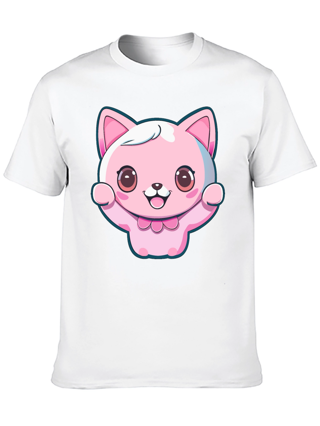 Kawaii Cat Graphic Tee - Cute Cartoon Style