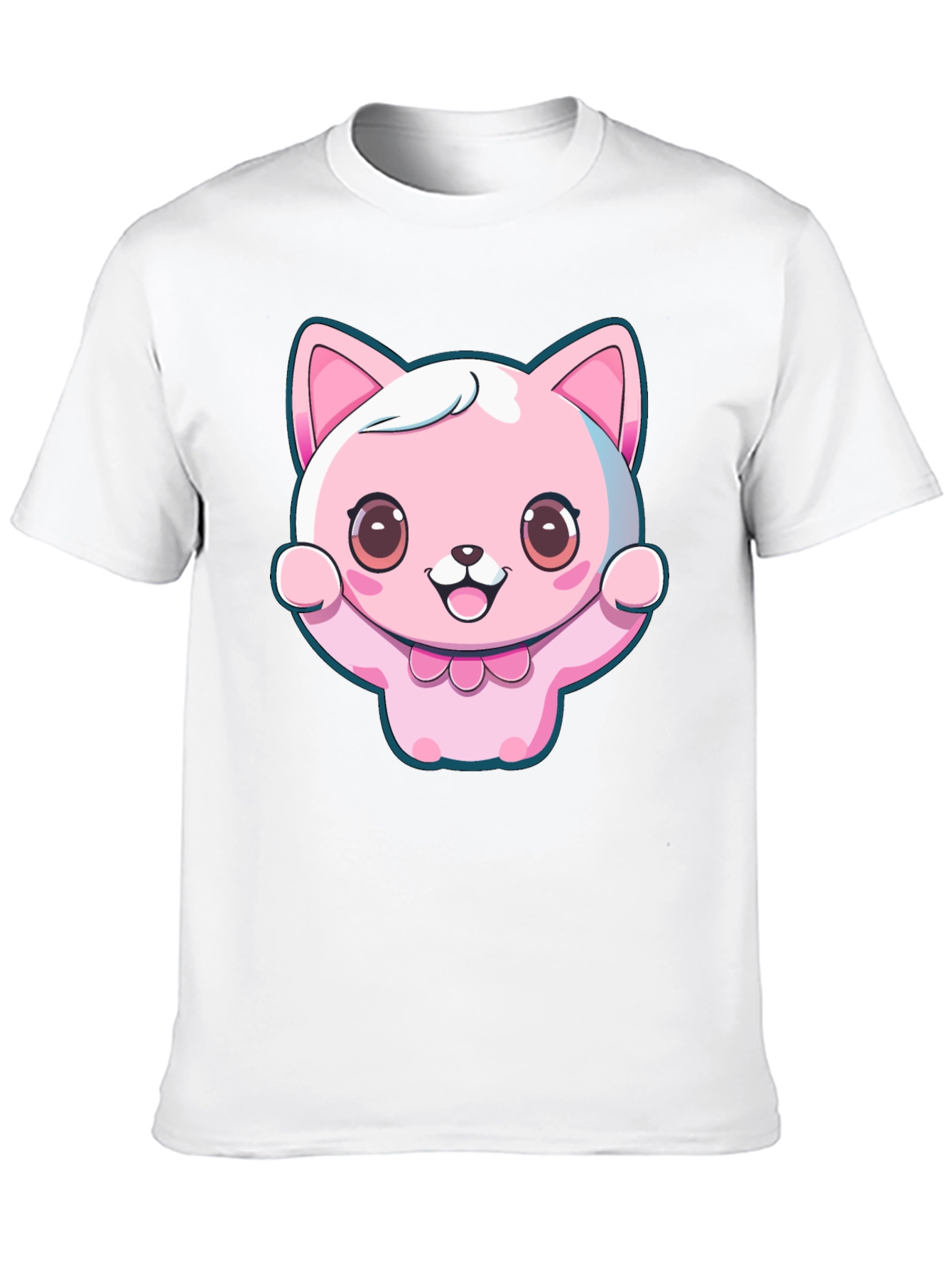 Kawaii Cat Graphic Tee - Cute Cartoon Style
