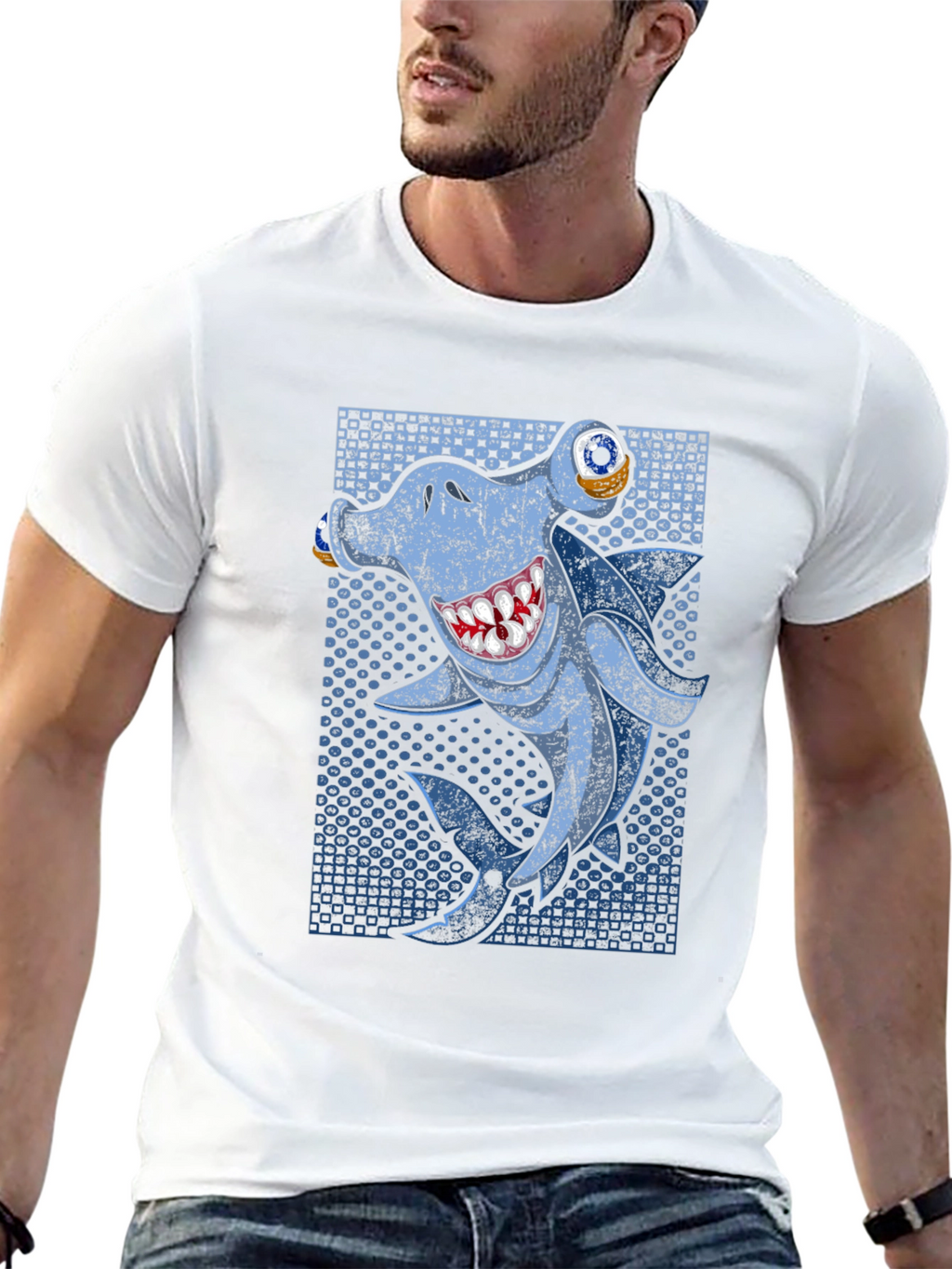Hammerhead Shark Graphic Tee - Mens Black T-Shirt