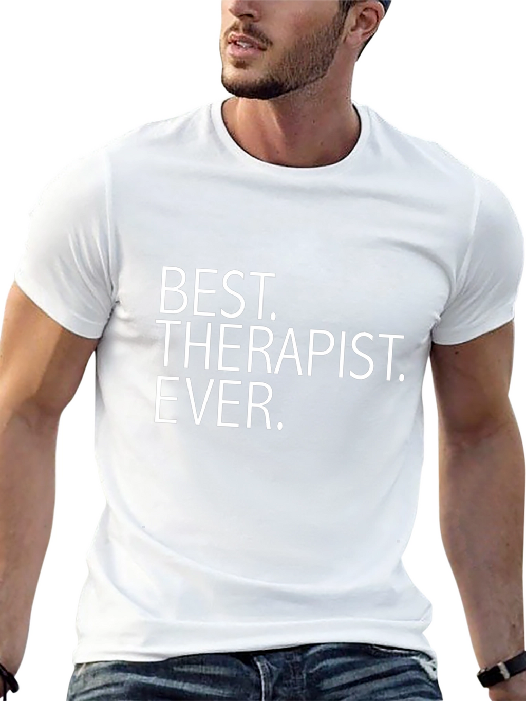 Best Therapist Ever Black Cotton T-Shirt