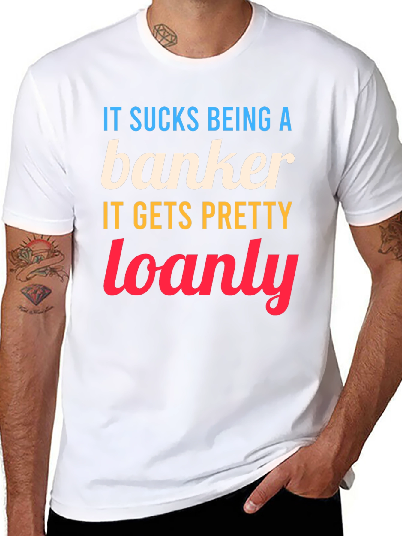 Banker Loanly Graphic T-Shirt Funny Slogan Tee