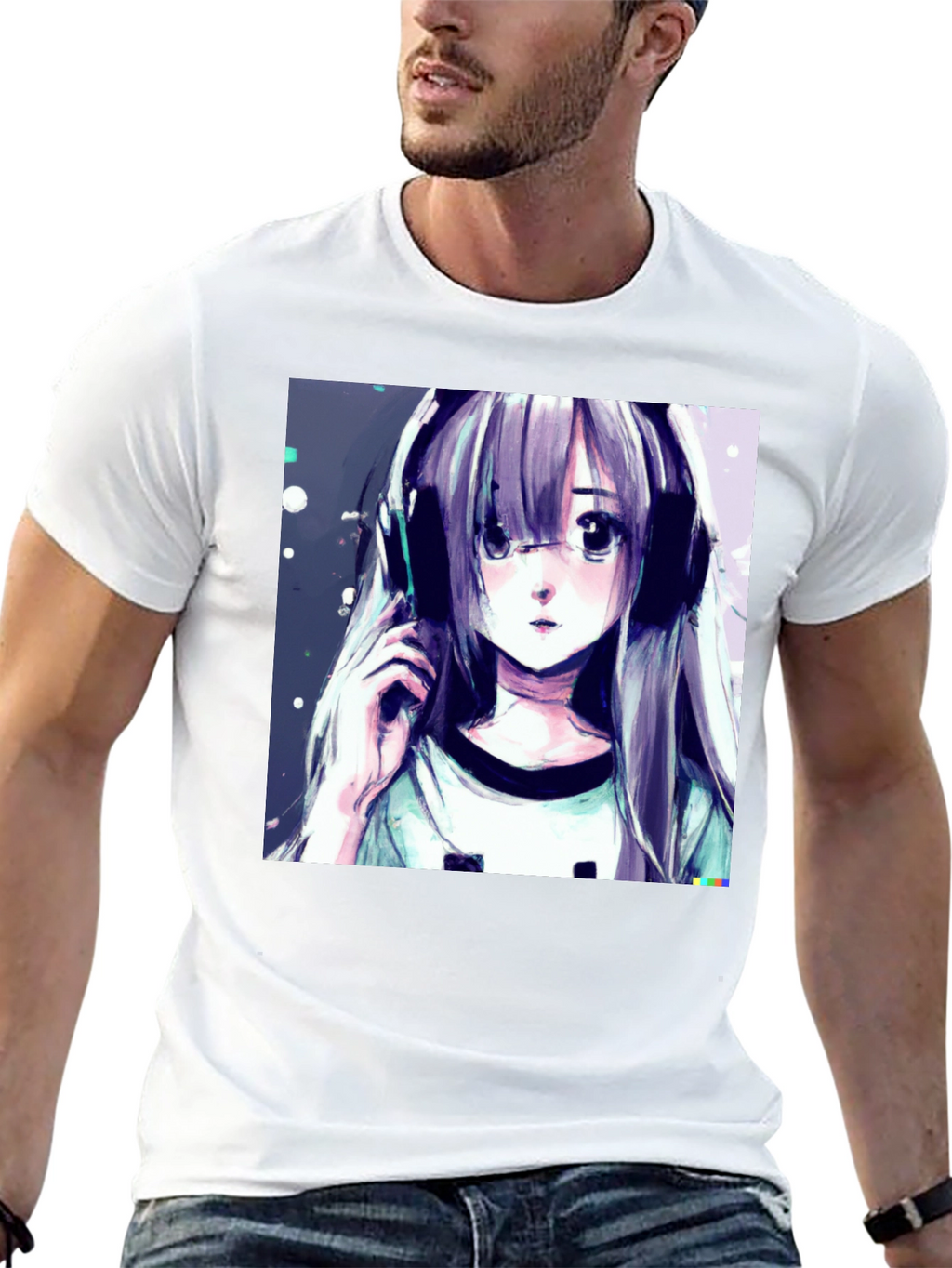 Anime Girl Graphic Tee - Stylish Black T-Shirt