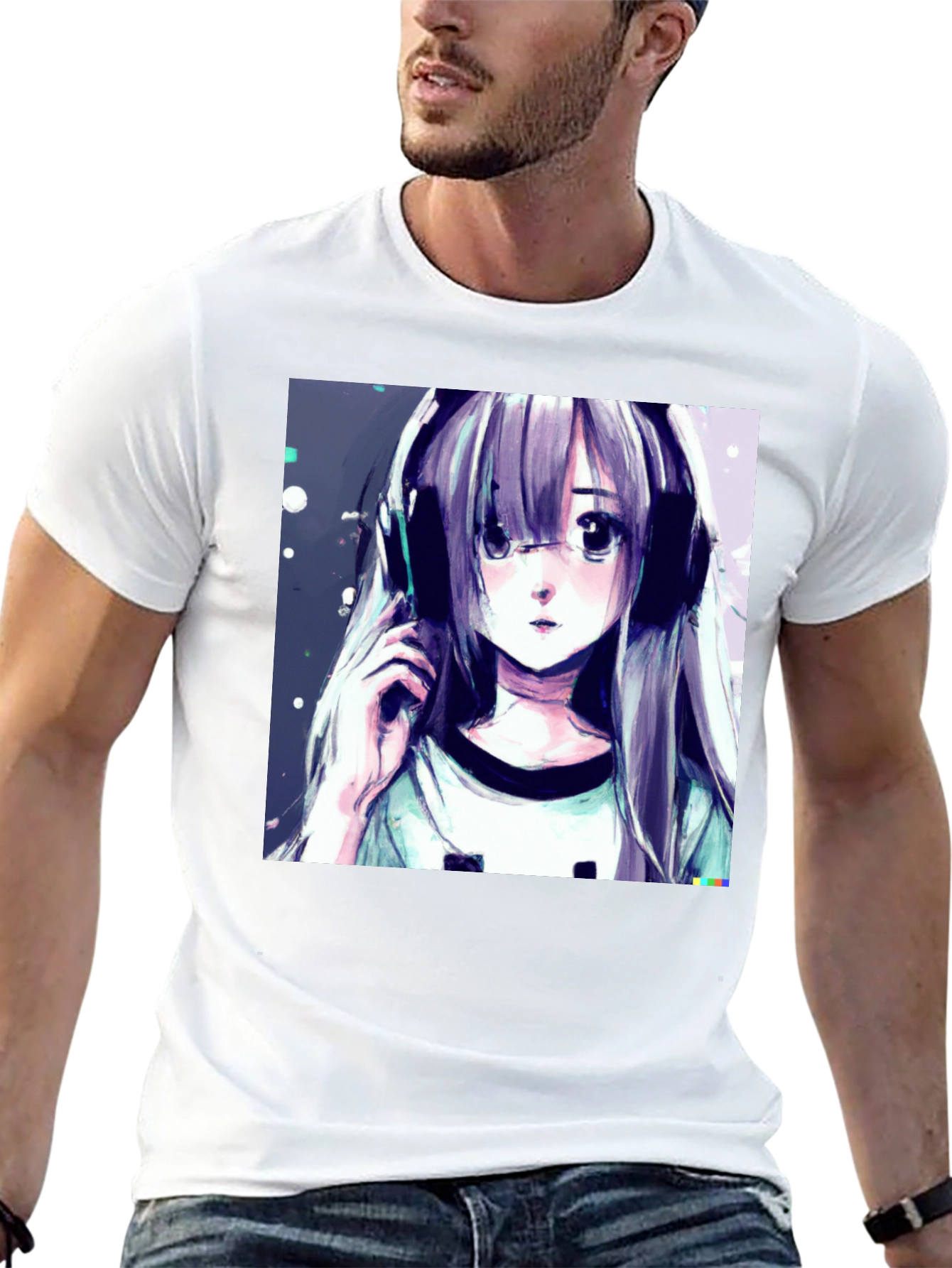 Anime Girl Graphic Tee - Stylish Black T-Shirt