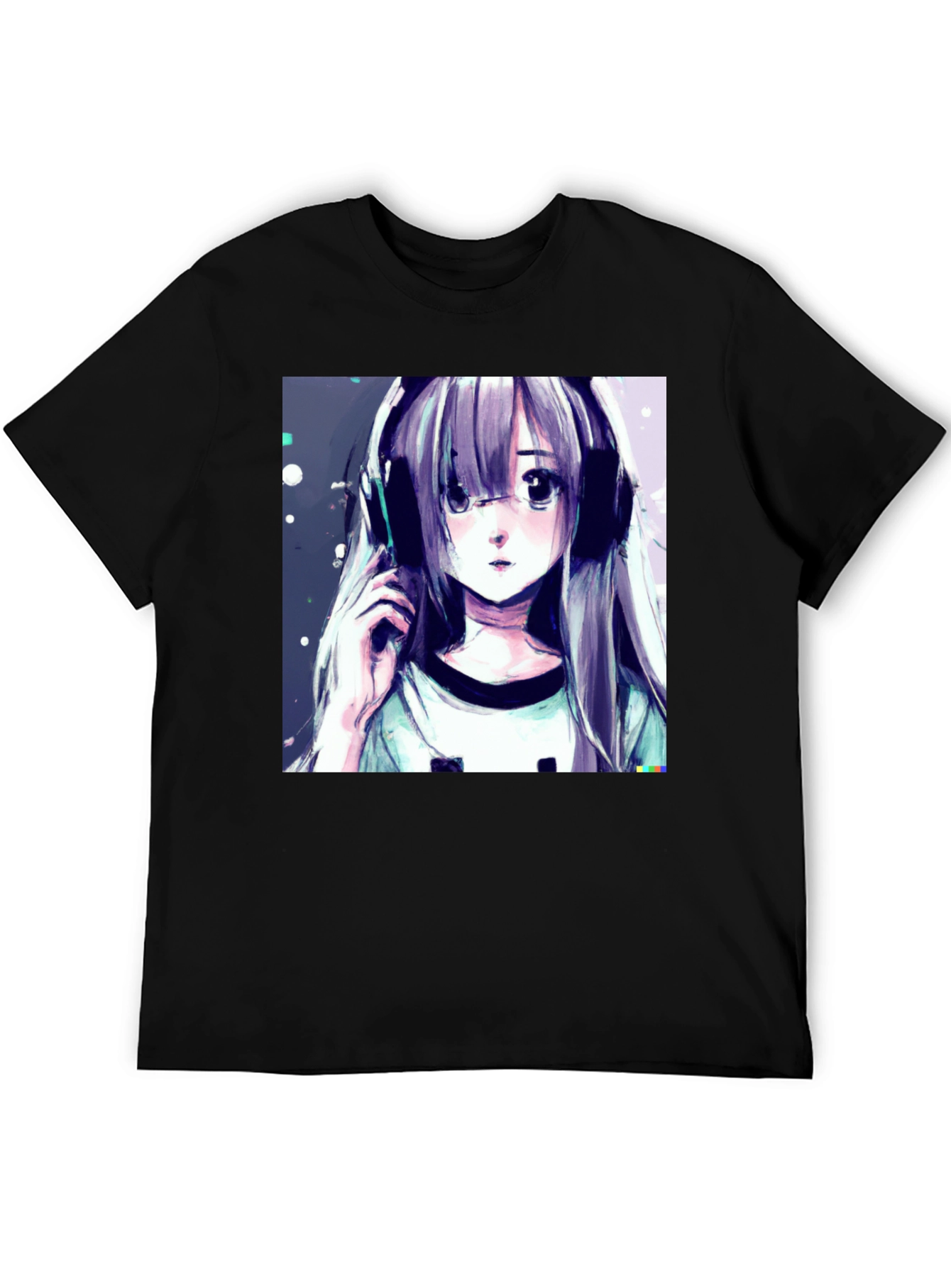 Anime Girl Graphic Tee - Stylish Black T-Shirt