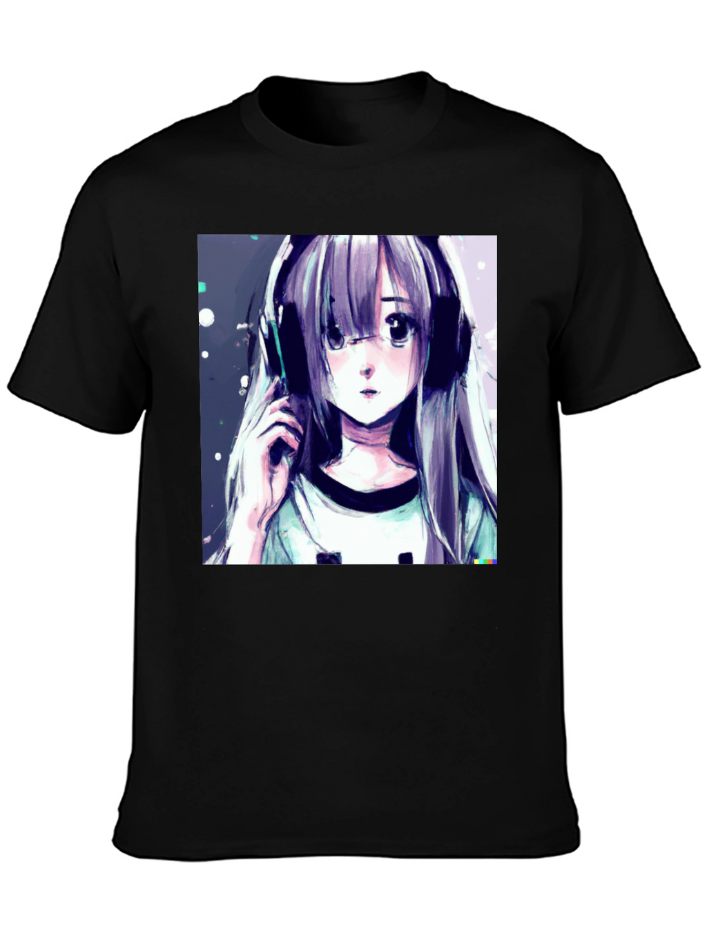 Anime Girl Graphic Tee - Stylish Black T-Shirt