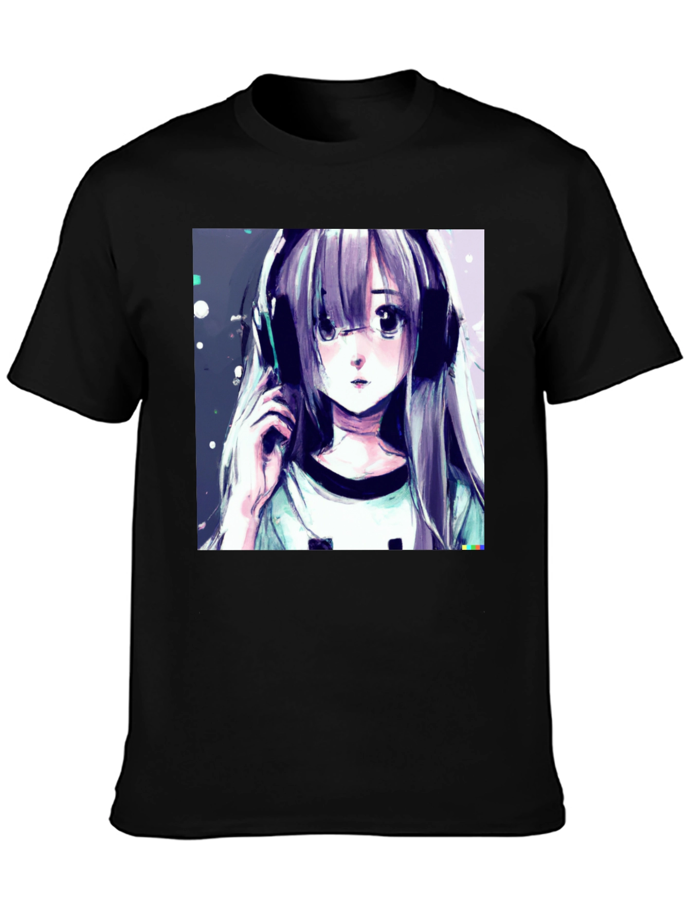 Anime Girl Graphic Tee - Stylish Black T-Shirt