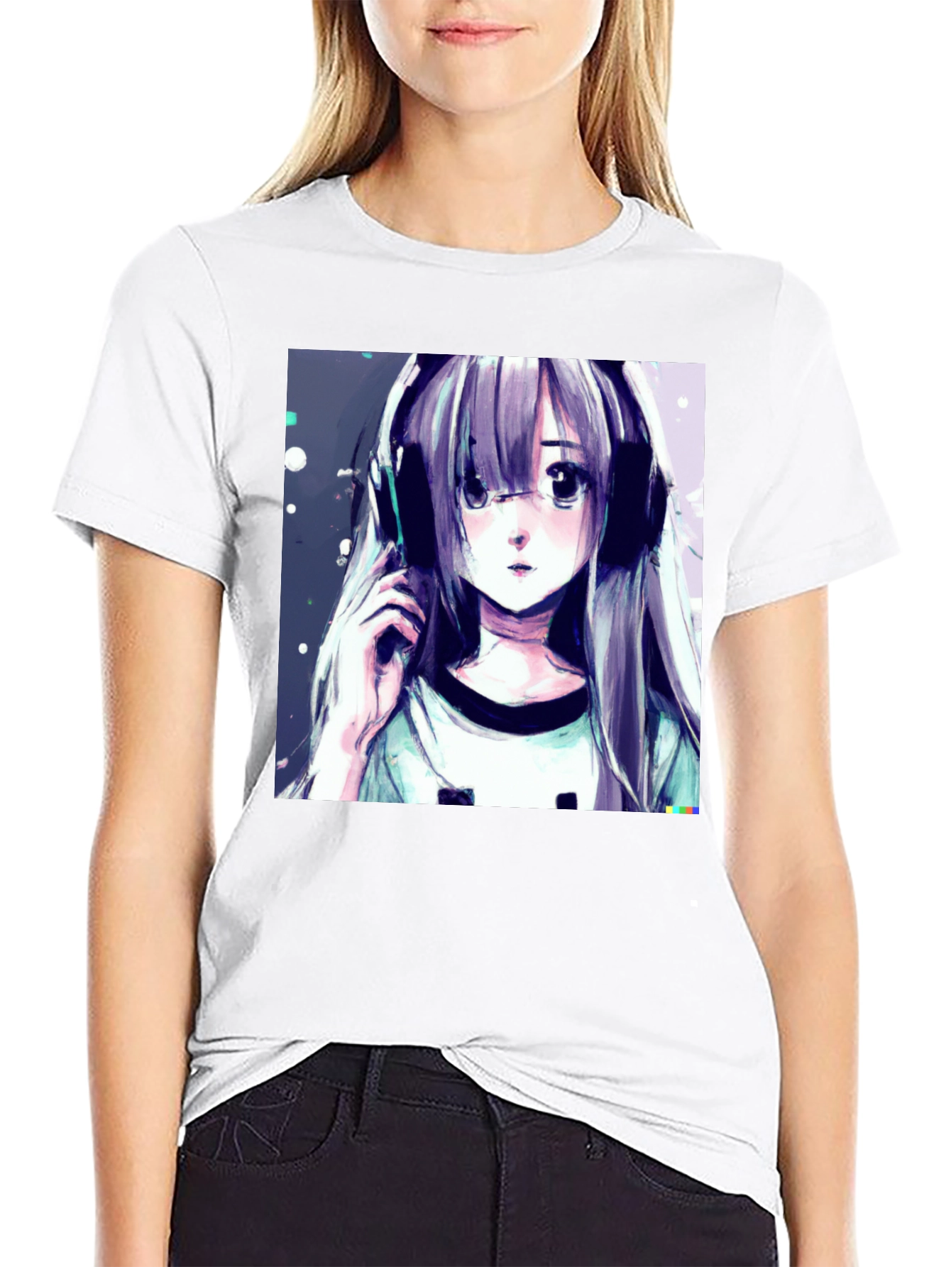 Anime Girl Graphic Tee - Stylish Black T-Shirt