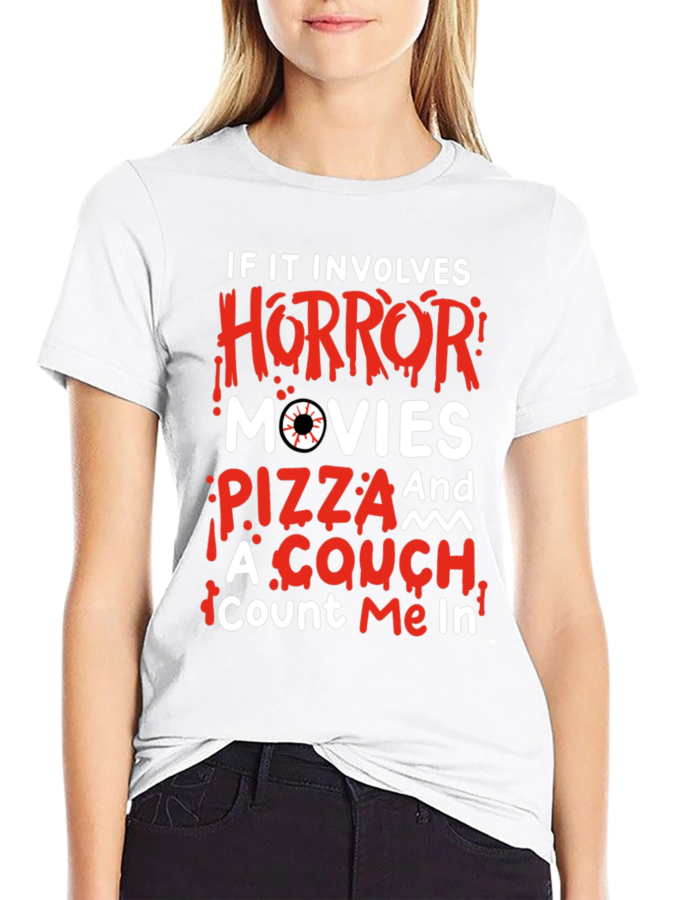 Horror Movie Pizza Couch T-Shirt