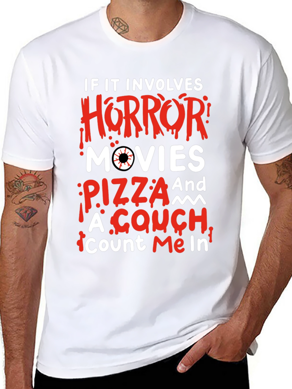 Horror Movie Pizza Couch T-Shirt