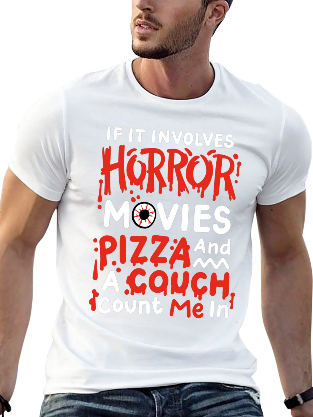 Horror Movie Pizza Couch T-Shirt