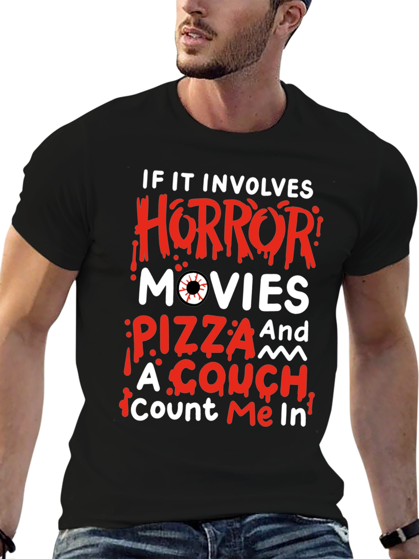 Horror Movie Pizza Couch T-Shirt