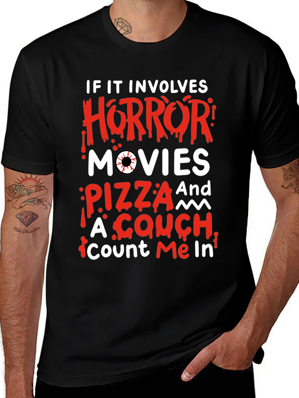 Horror Movie Pizza Couch T-Shirt