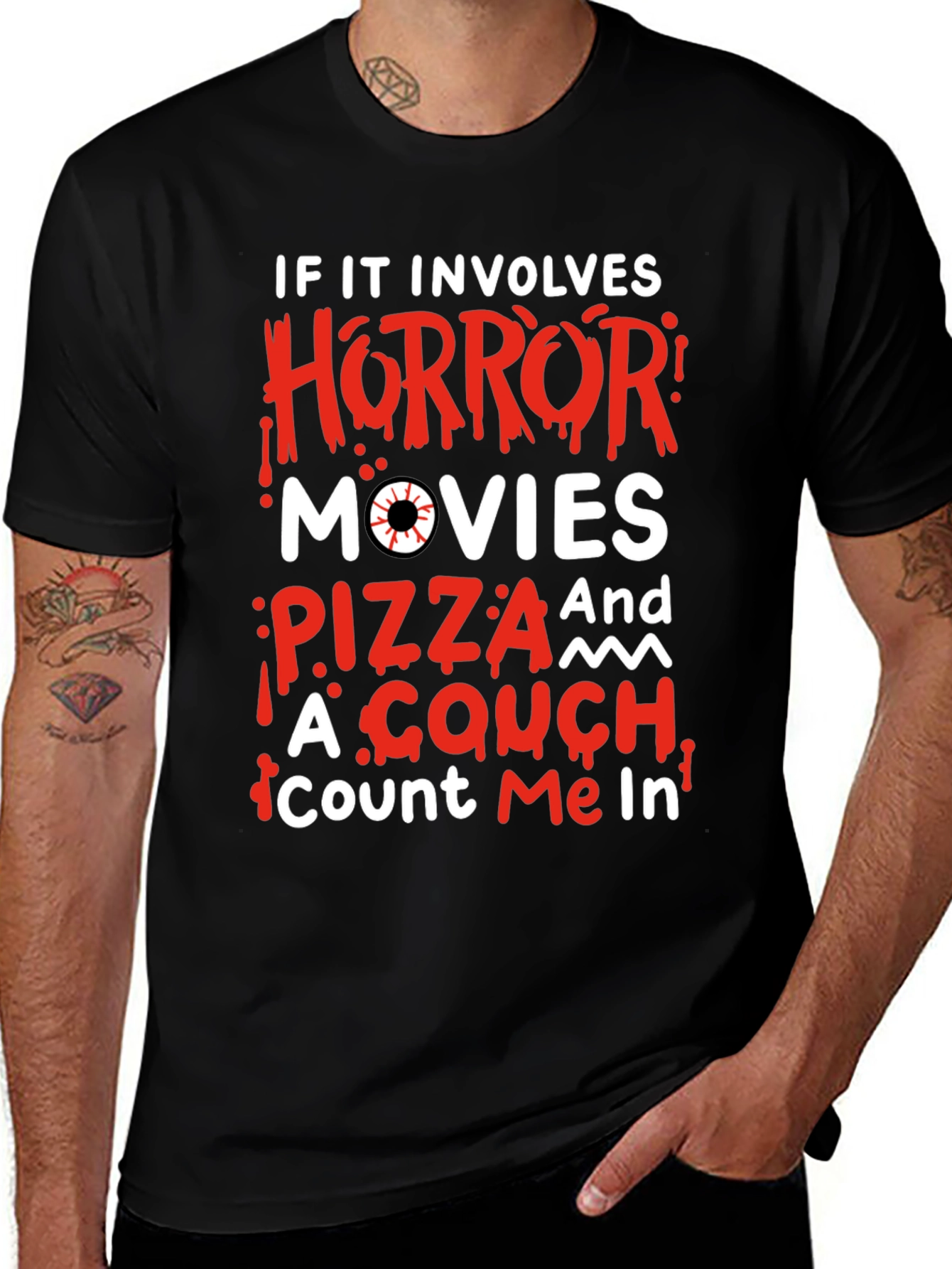 Horror Movie Pizza Couch T-Shirt