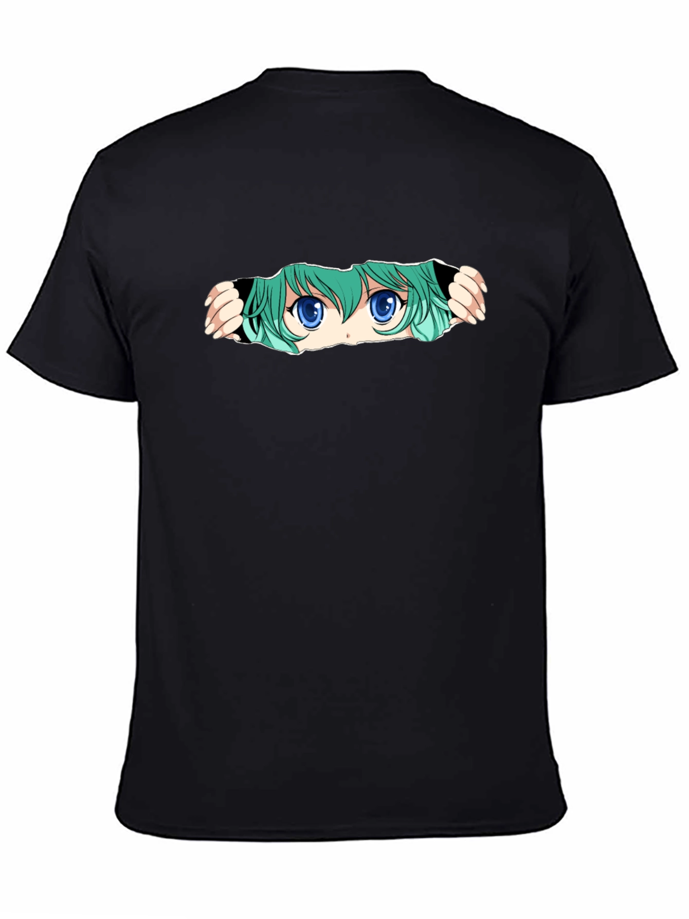 Anime Eyes Graphic Tee - Black Unisex T-Shirt
