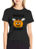 Badass Bunny Halloween Pumpkin T-Shirt