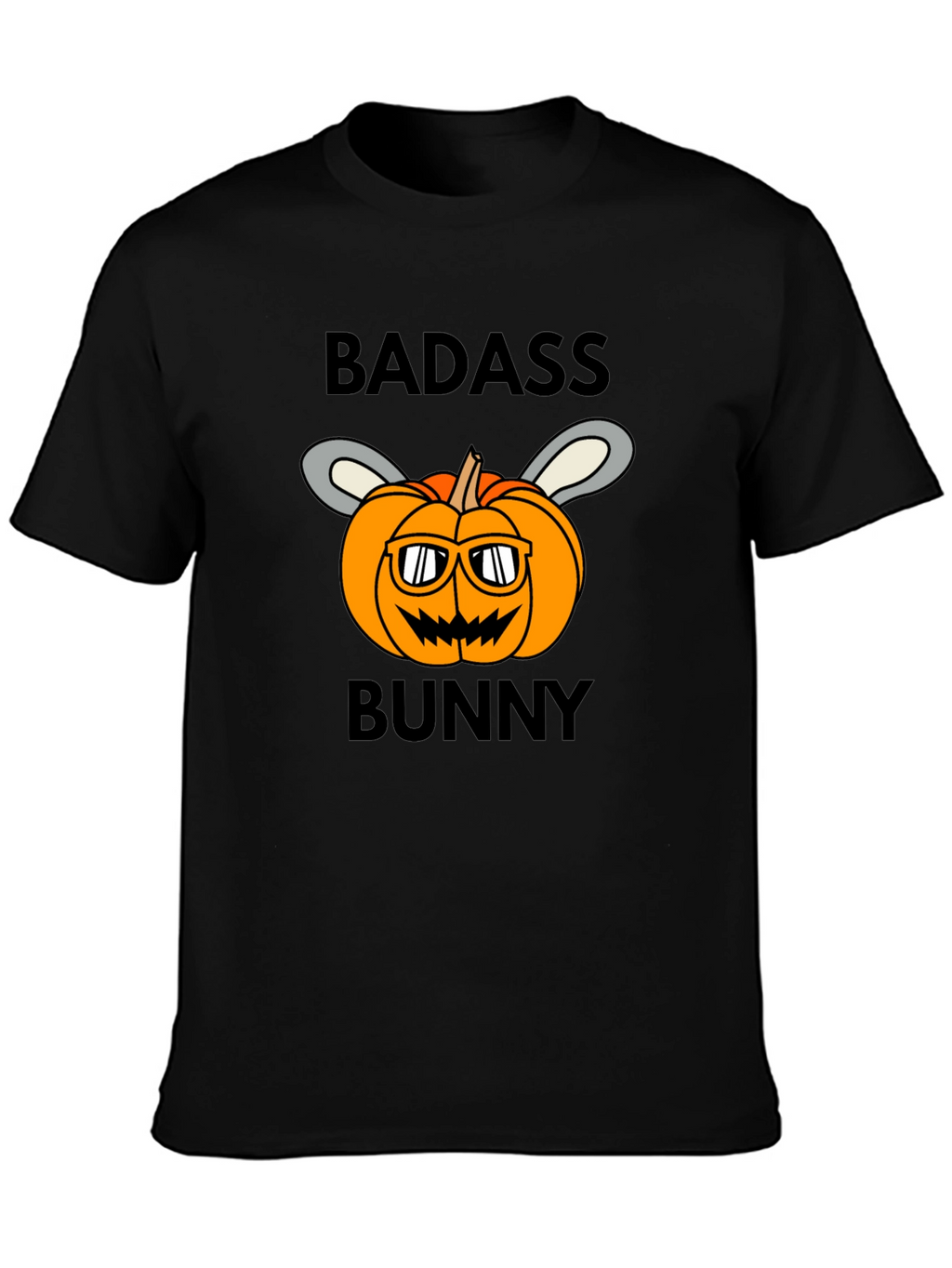 Badass Bunny Halloween Pumpkin T-Shirt