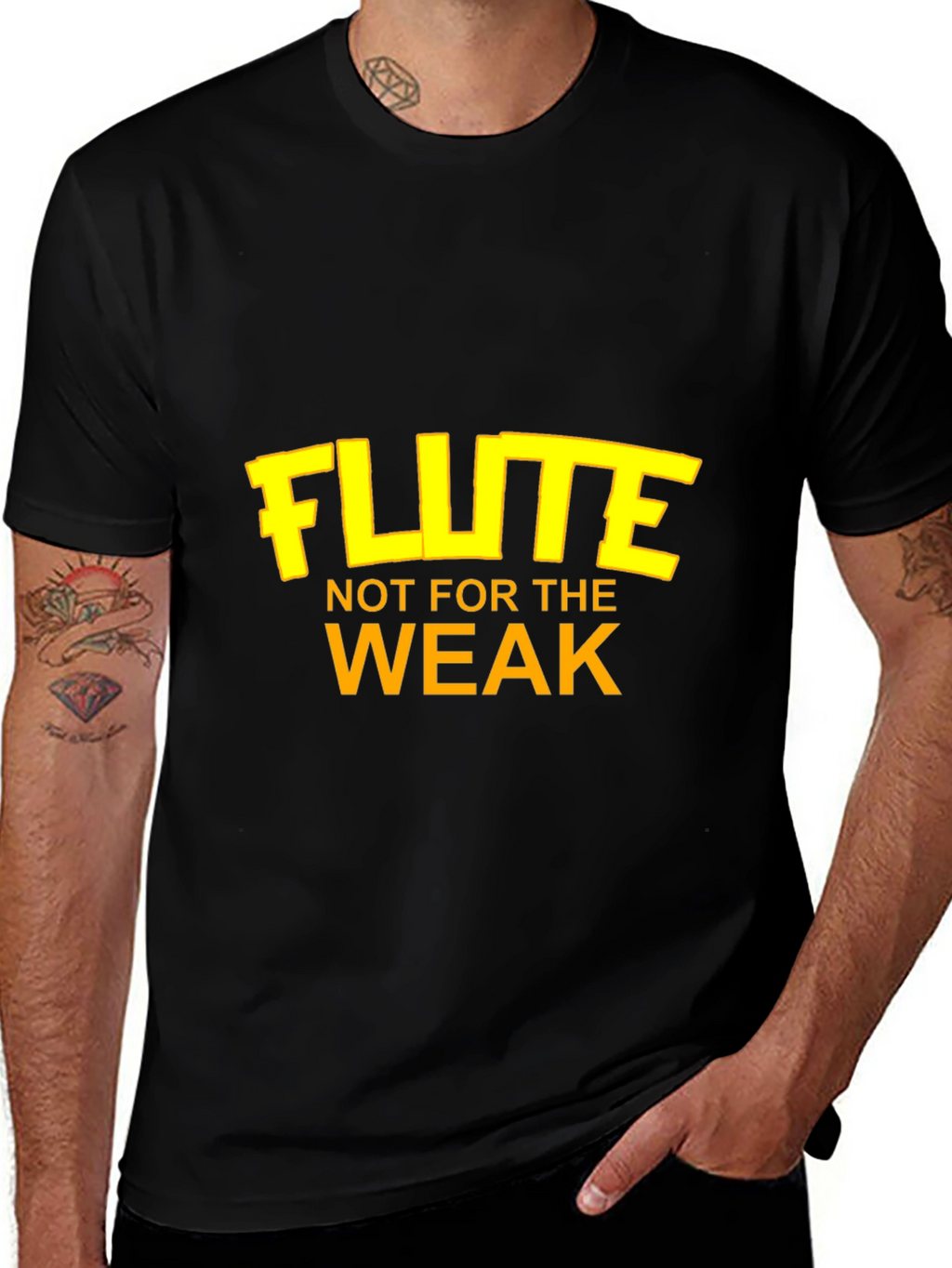 Flute Not For The Weak Black Graphic Tee