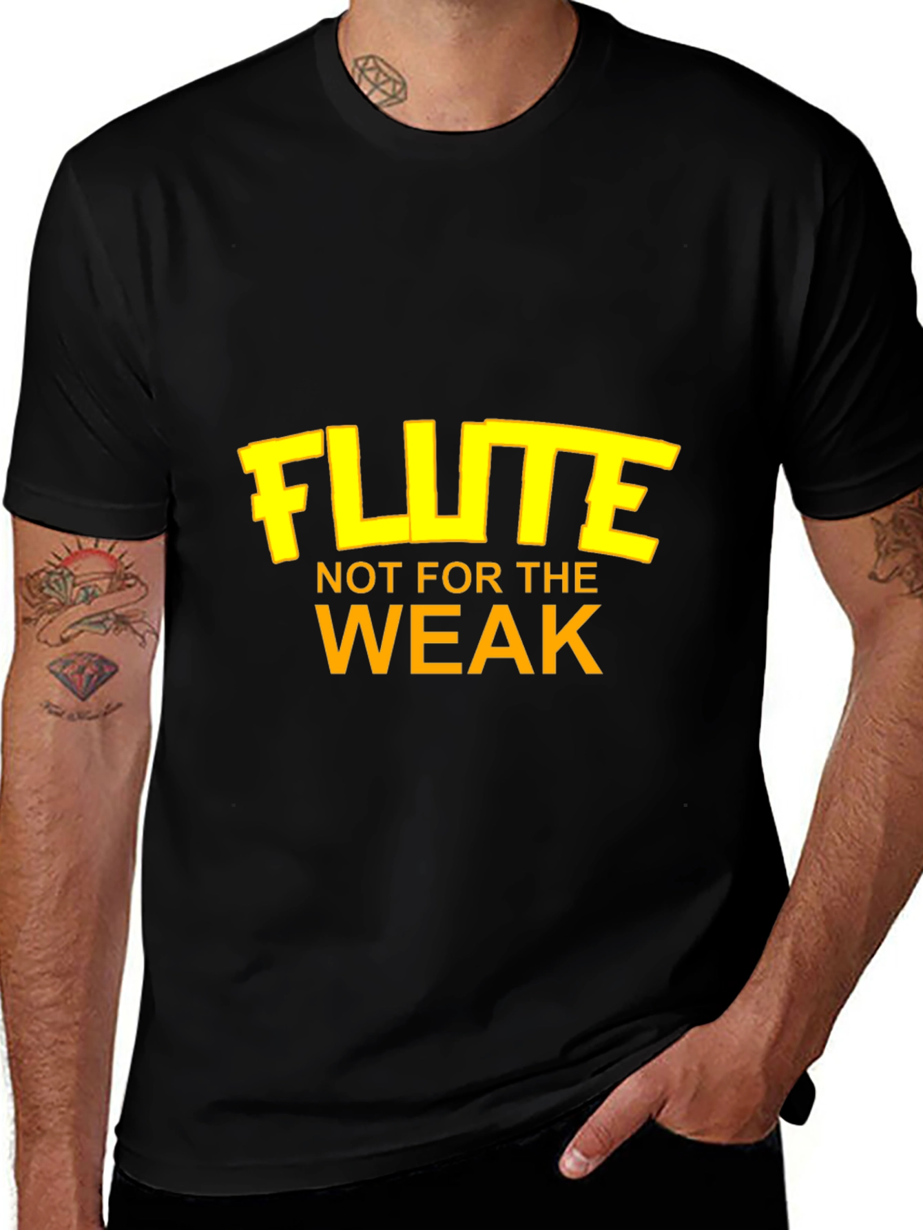 Flute Not For The Weak Black Graphic Tee
