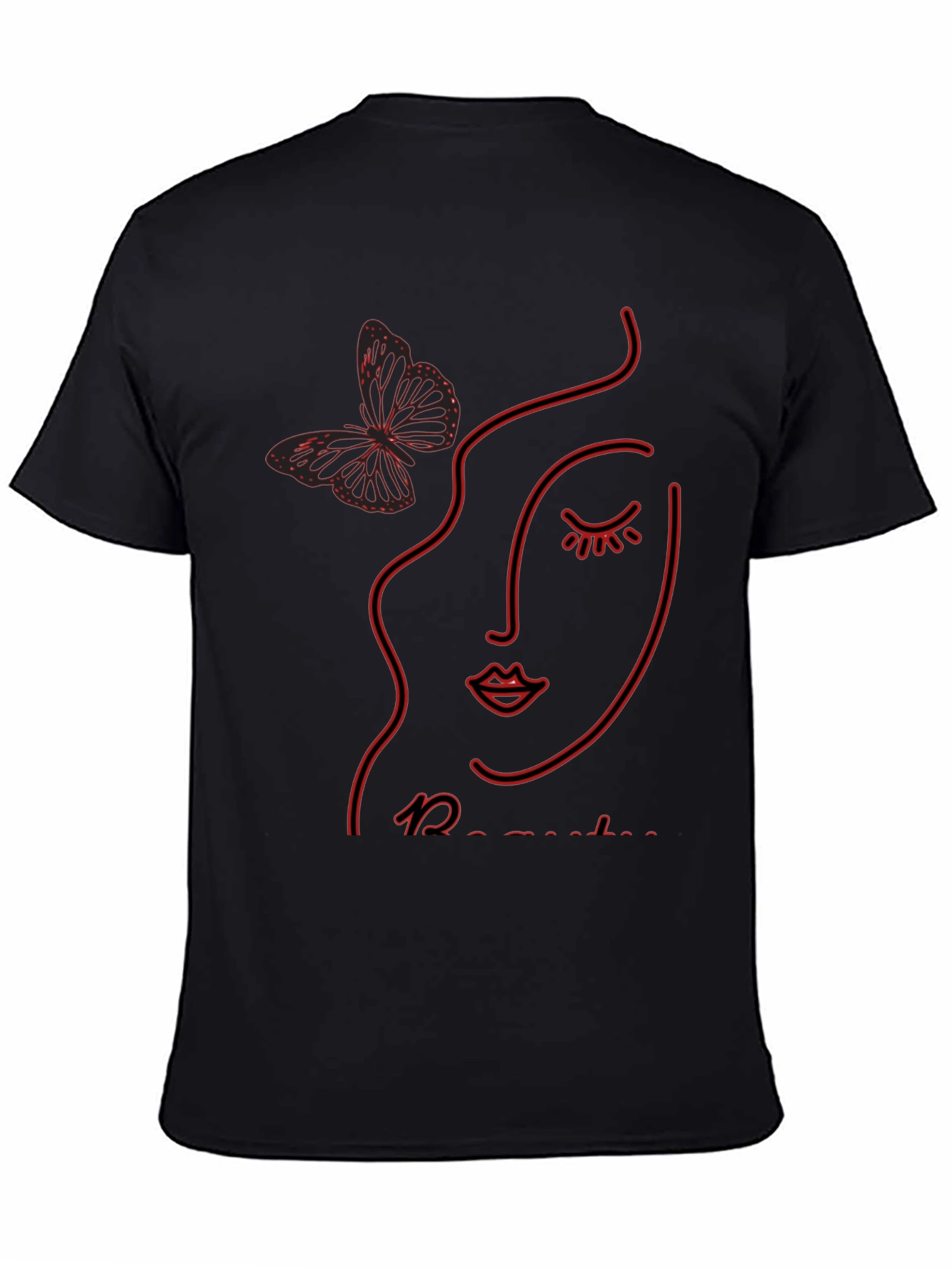 Abstract Face & Butterfly Graphic Tee - Unisex