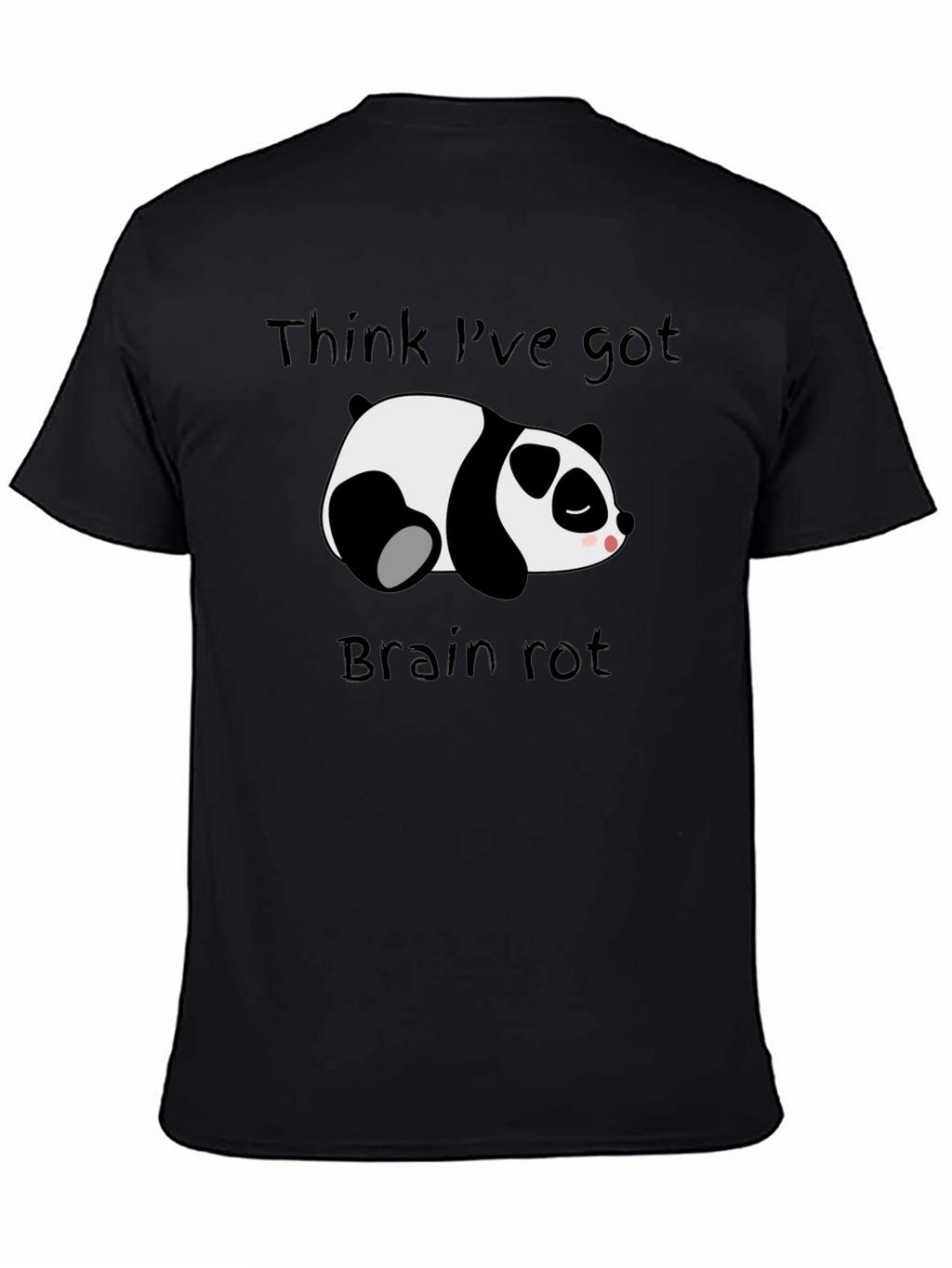 Brain Rot Panda Black T-Shirt