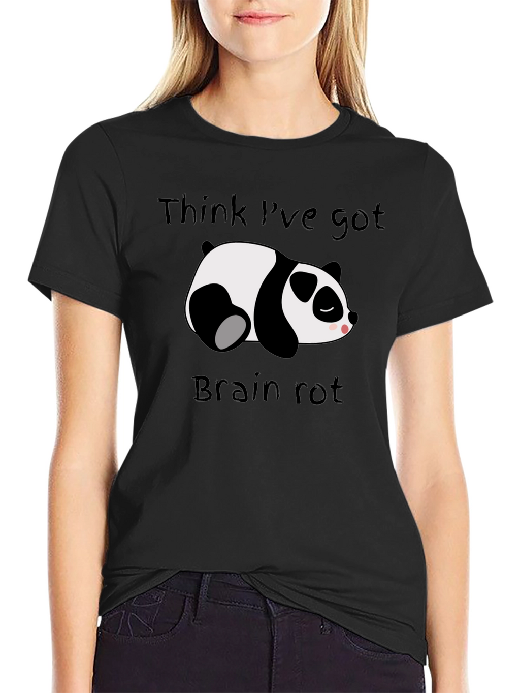 Brain Rot Panda Black T-Shirt