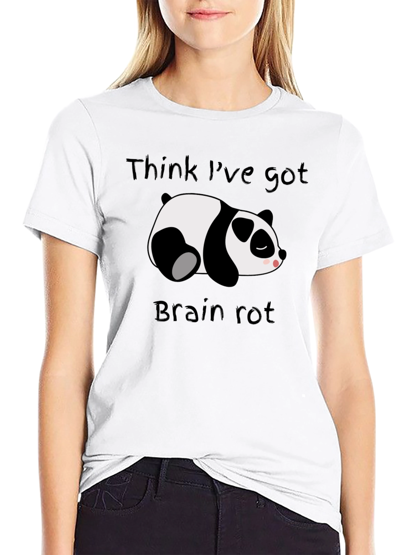 Brain Rot Panda Black T-Shirt