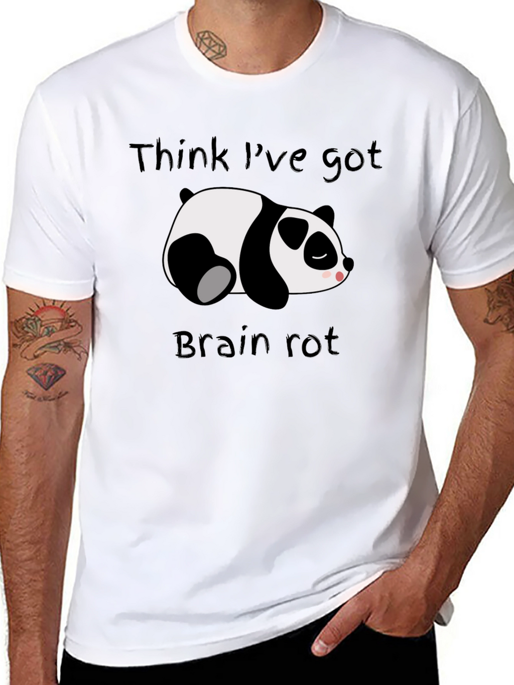 Brain Rot Panda Black T-Shirt