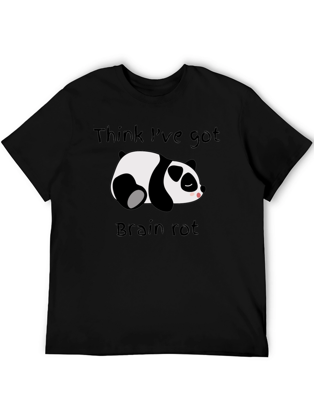 Brain Rot Panda Black T-Shirt