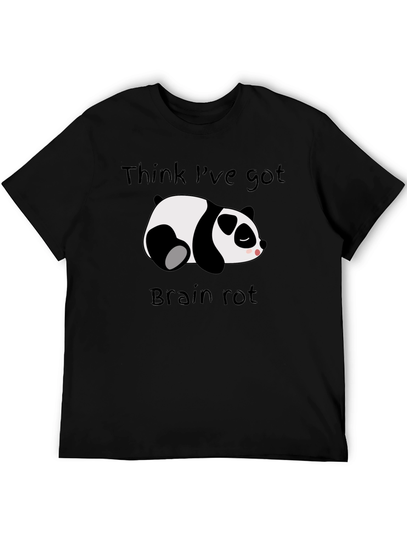 Brain Rot Panda Black T-Shirt